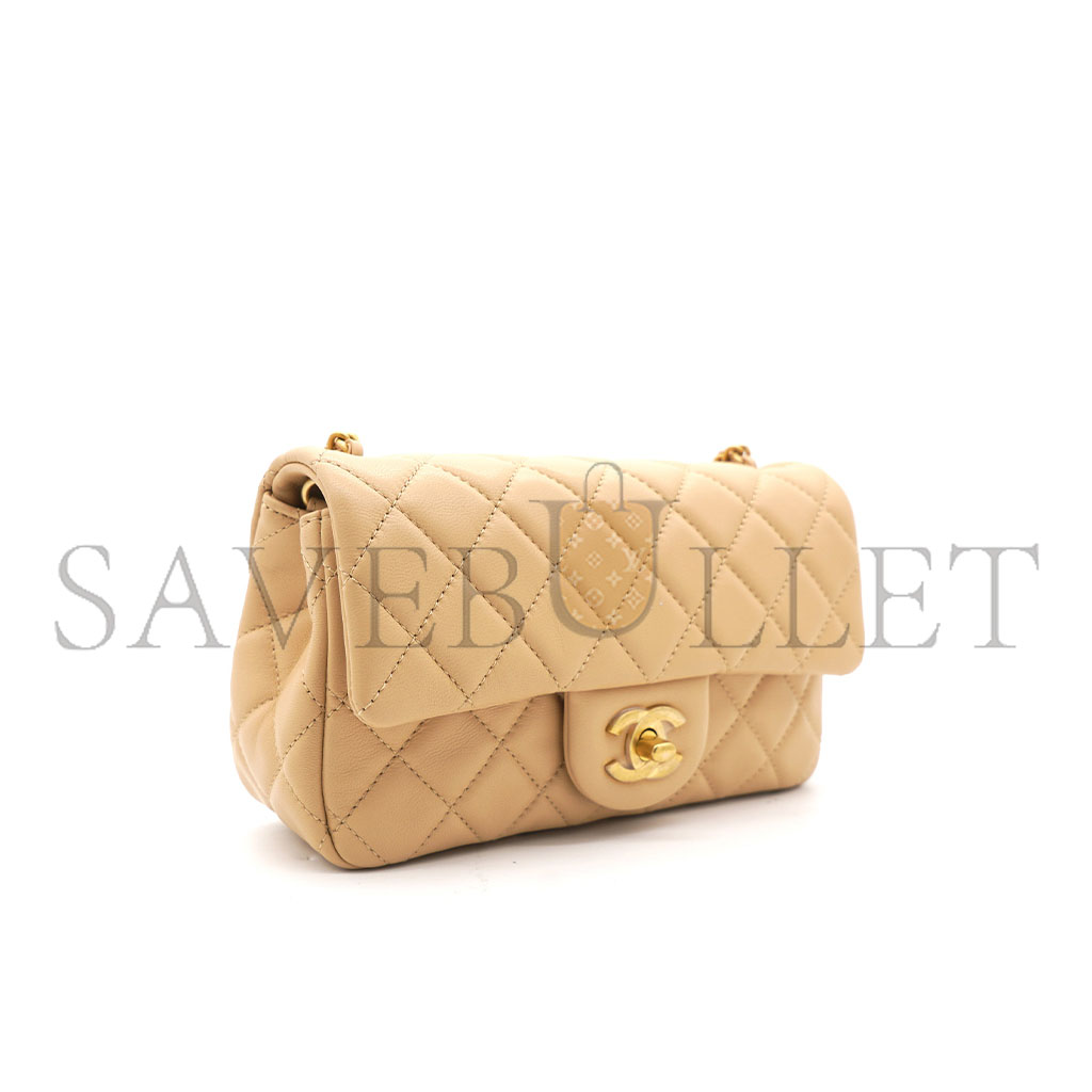 Ch*el master large mini lambskin flap bag (20*13*7cm)